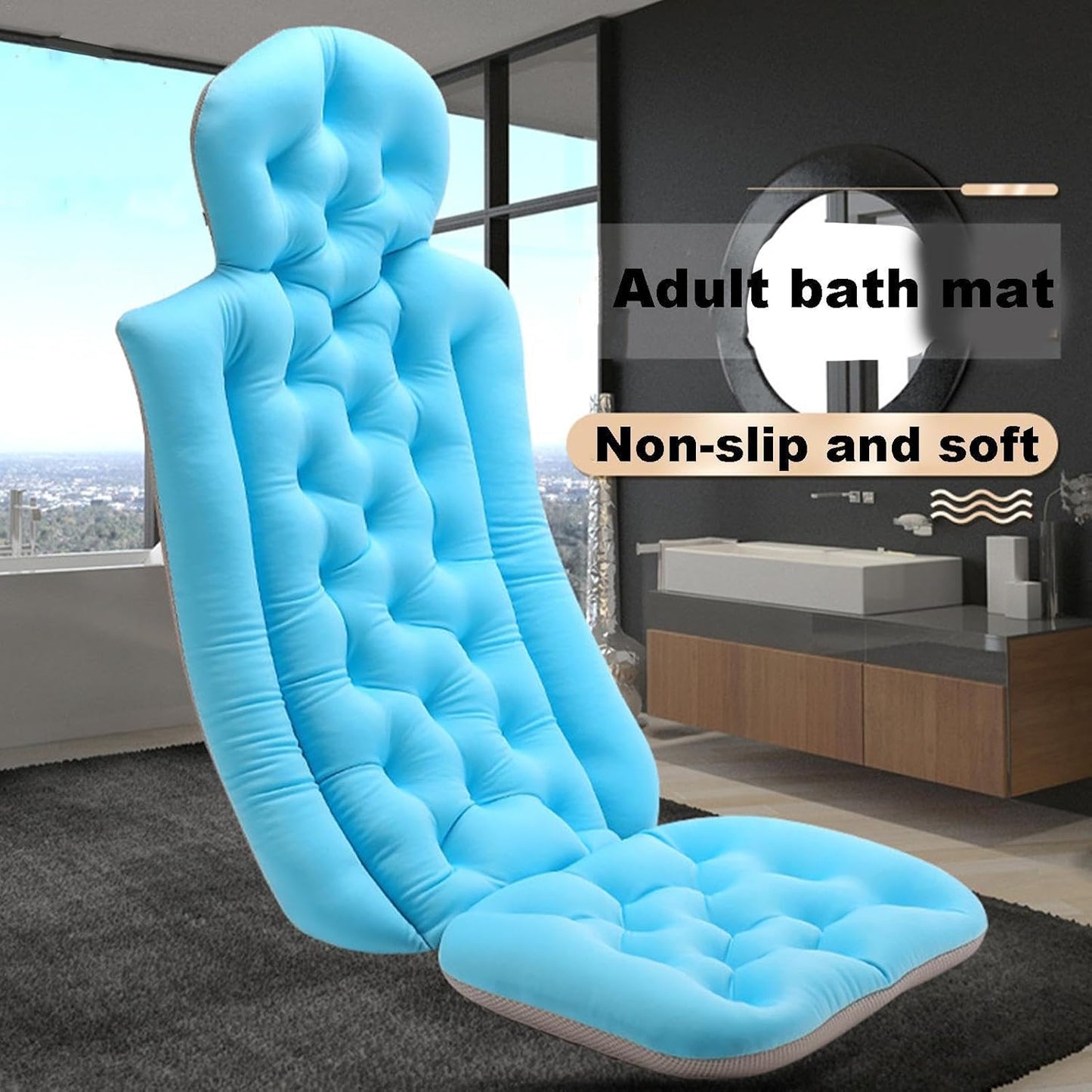 Almohada De Baño De Cuerpo Completo,Almohada De Baño De Cuerpo Completo Para Bañera,Accesorios De Lujo Para Bañera Cojín De Baño Antideslizante - Accesorios De Baño, Cojín Para Bañera,