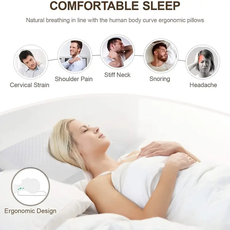 Ergonomic Memory Foam Pillow – Neck & Shoulder Pain Relief