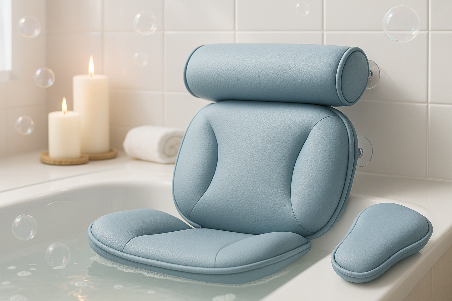 Almohada De Baño De Cuerpo Completo,Almohada De Baño De Cuerpo Completo Para Bañera,Accesorios De Lujo Para Bañera Cojín De Baño Antideslizante - Accesorios De Baño, Cojín Para Bañera,