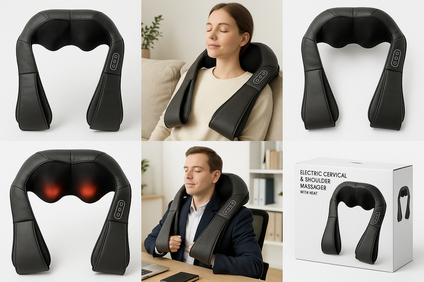 Masajeador Eléctrico para Cuello y Hombros para Alivio del Dolor