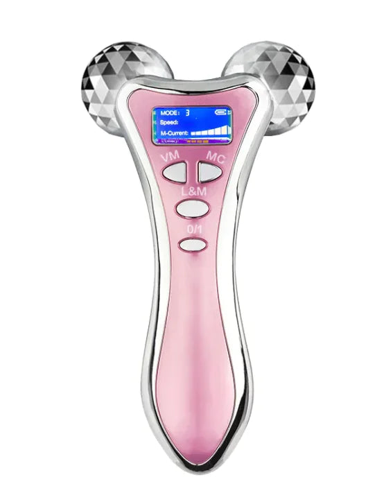 Instrumento de masaje con doble rodillo de bolas EMS